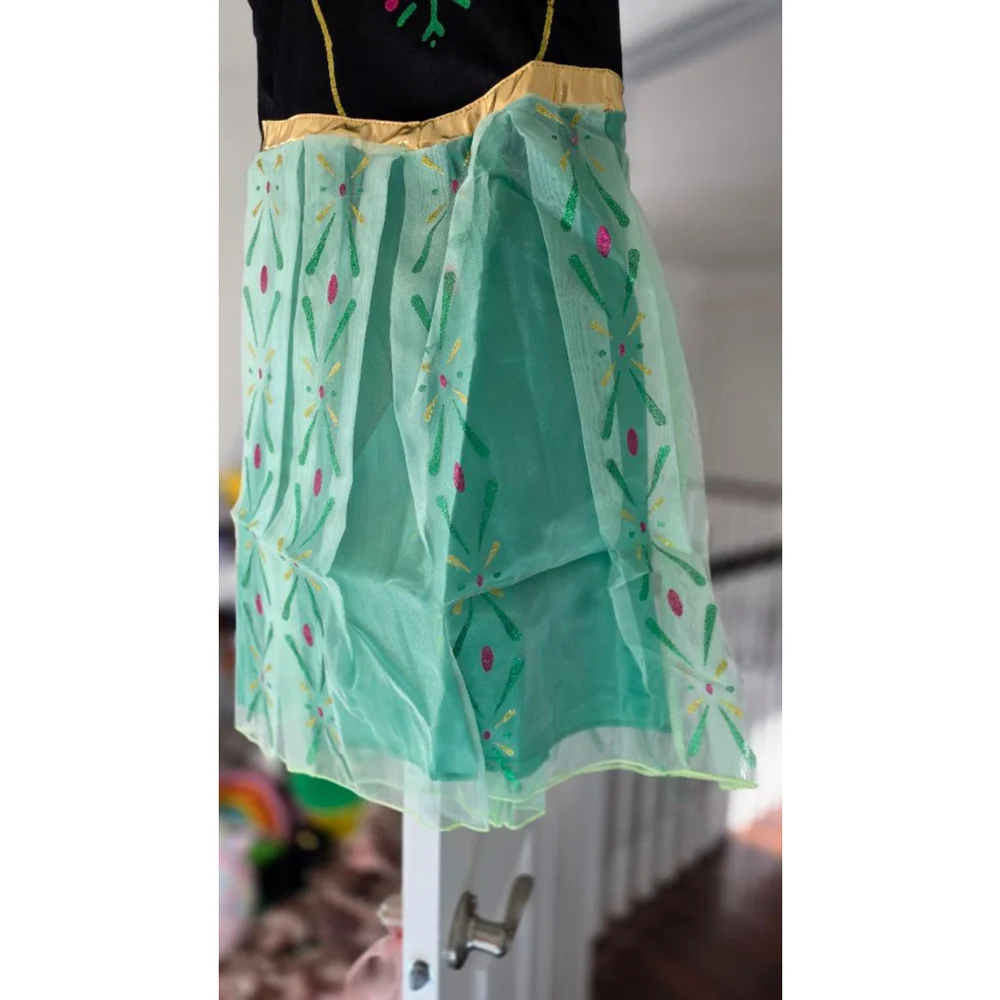 Princess Anna Frozen Queen Dress - Green - 8/9 Years